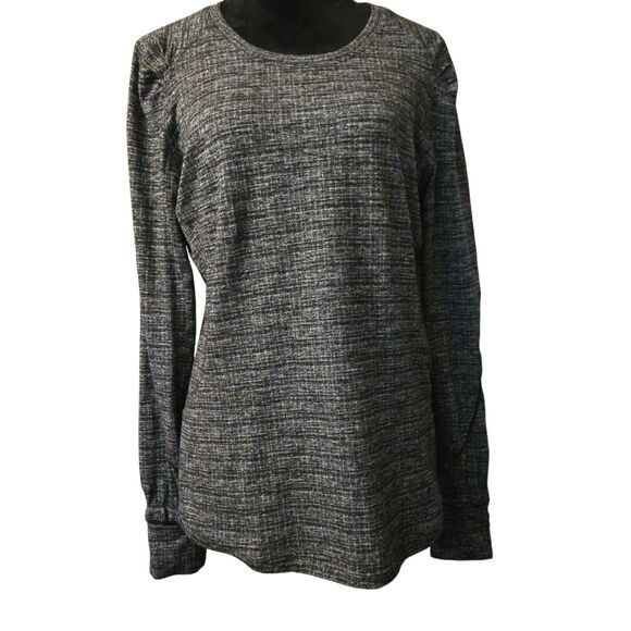 Lululemon Extra Mile Knit Thermal Top 12 Jacquard Black Textured Base Layer - Picture 1 of 9